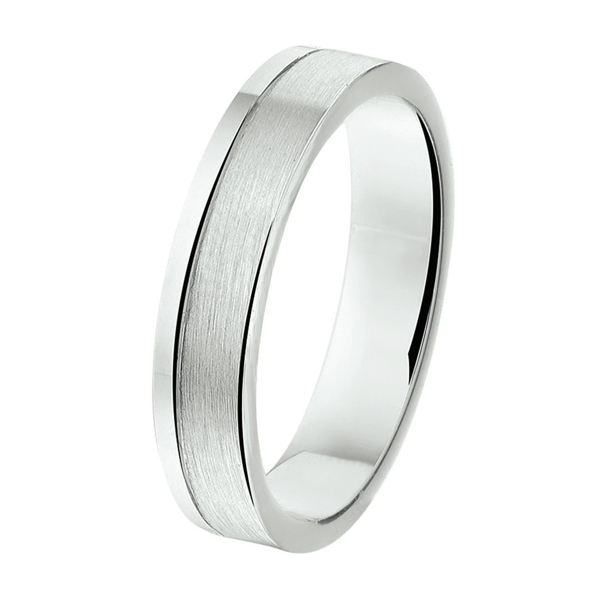 ring a101 - 4,5 mm - zonder cz zilver gerhodineerd