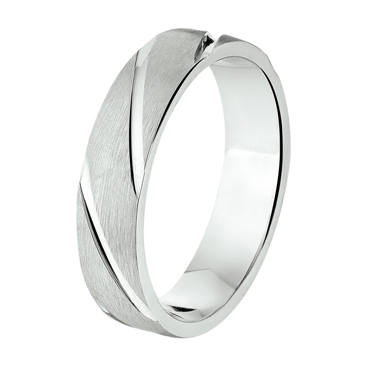 ring a102 - 5 mm - zonder cz zilver gerhodineerd
