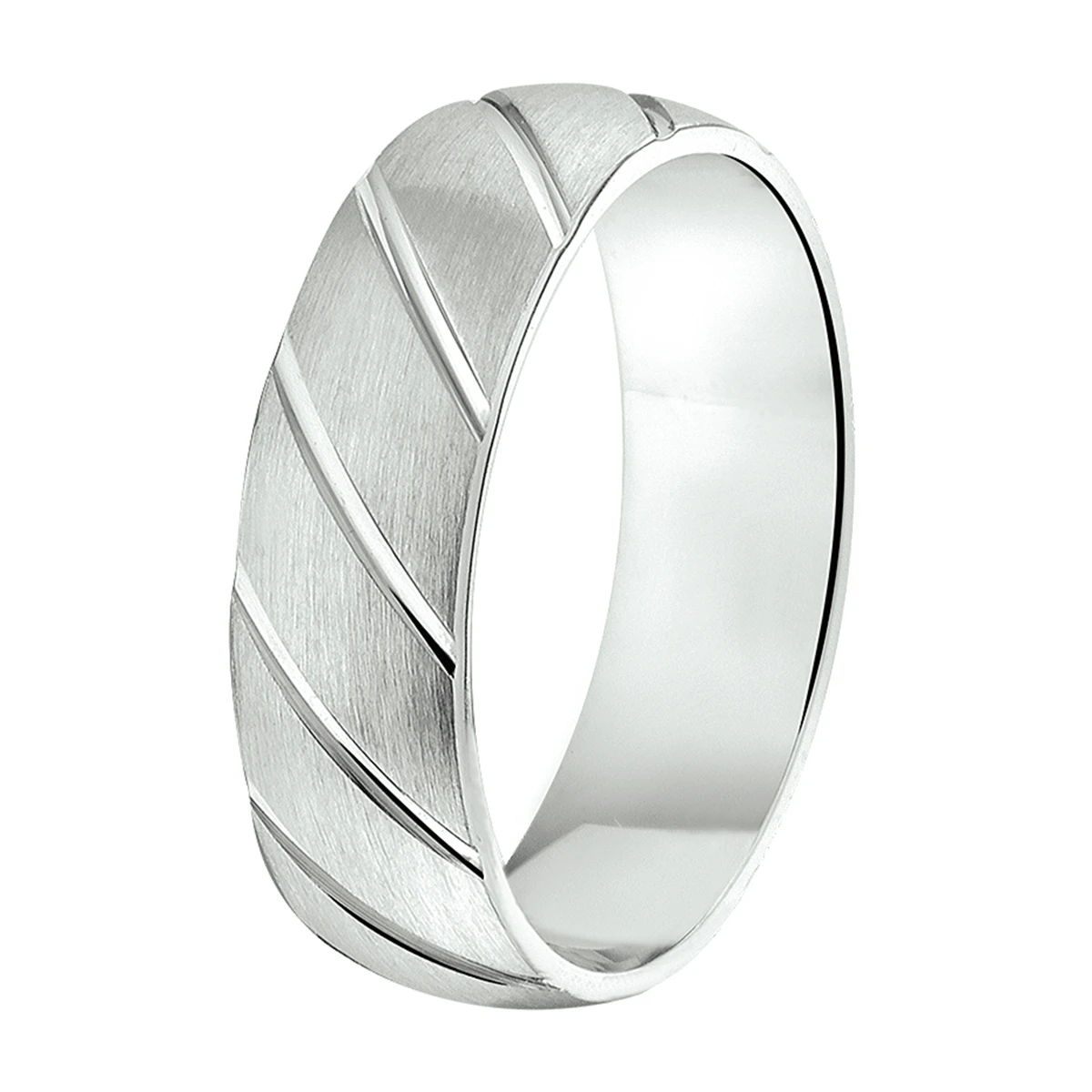 ring a105 - 6 mm - zonder cz zilver gerhodineerd