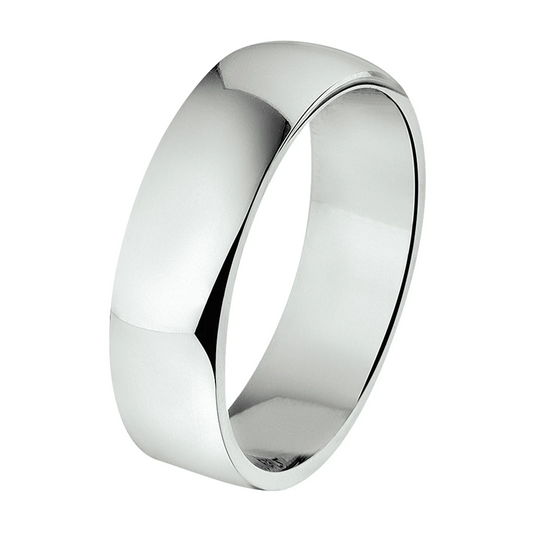 ring a106 - 6 mm - zonder cz zilver gerhodineerd