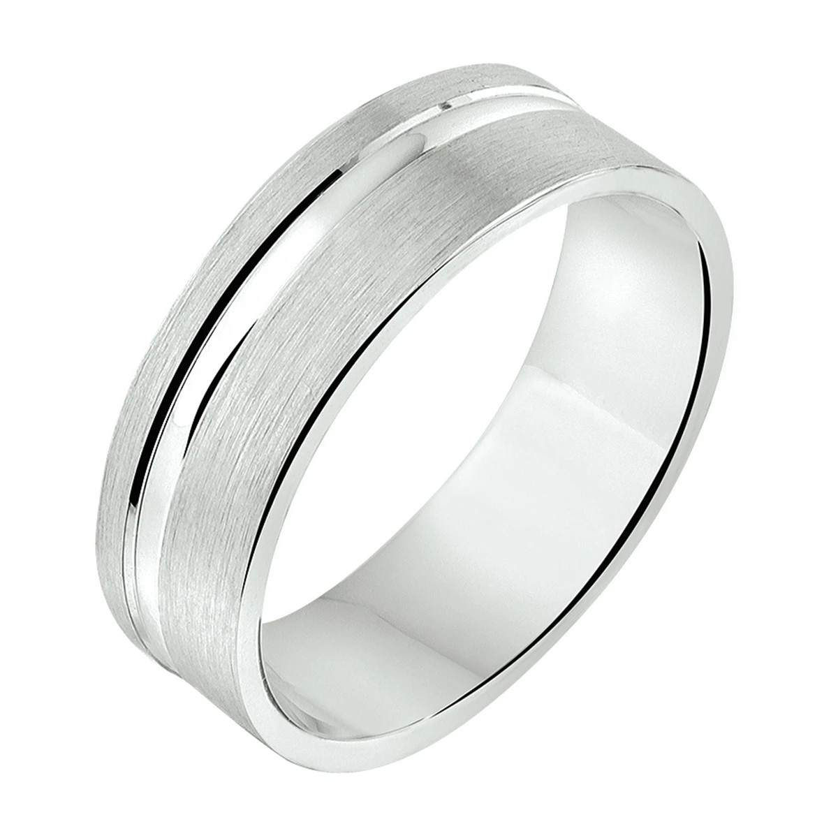 ring a111 - 6,5 mm - zonder cz zilver gerhodineerd