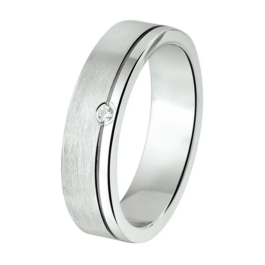 ring a202 - 5 mm - met cz zilver gerhodineerd