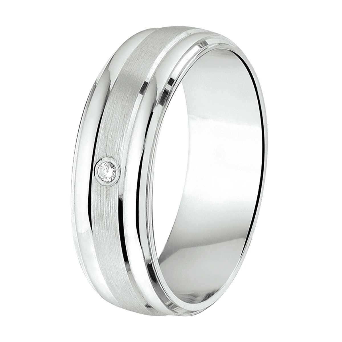 ring a204 - 6 mm - met cz zilver gerhodineerd