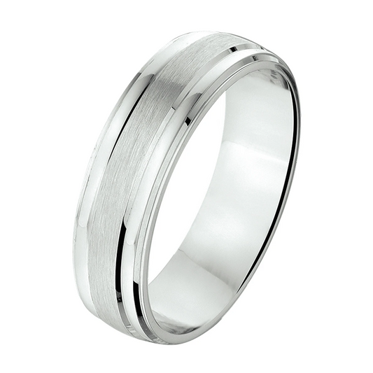 ring a204/a311 - 6 mm - zonder steen zilver gerhodineerd