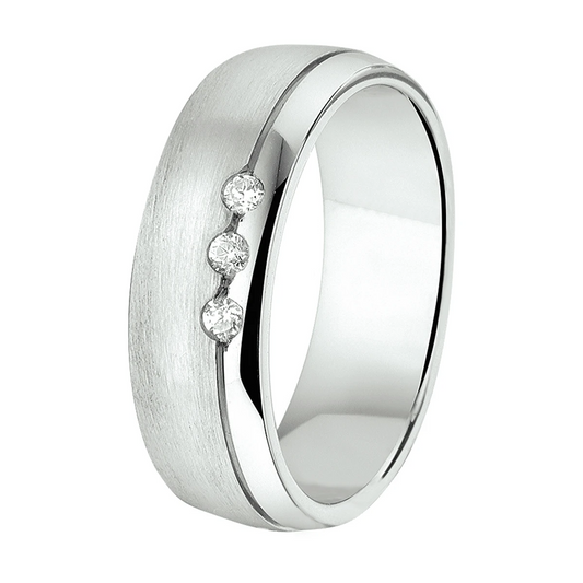 ring a206 - 6 mm - met cz zilver gerhodineerd