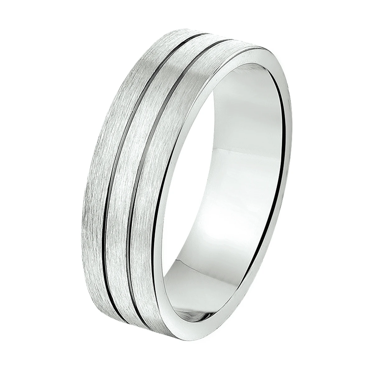ring a207 - 6 mm - zonder cz zilver gerhodineerd