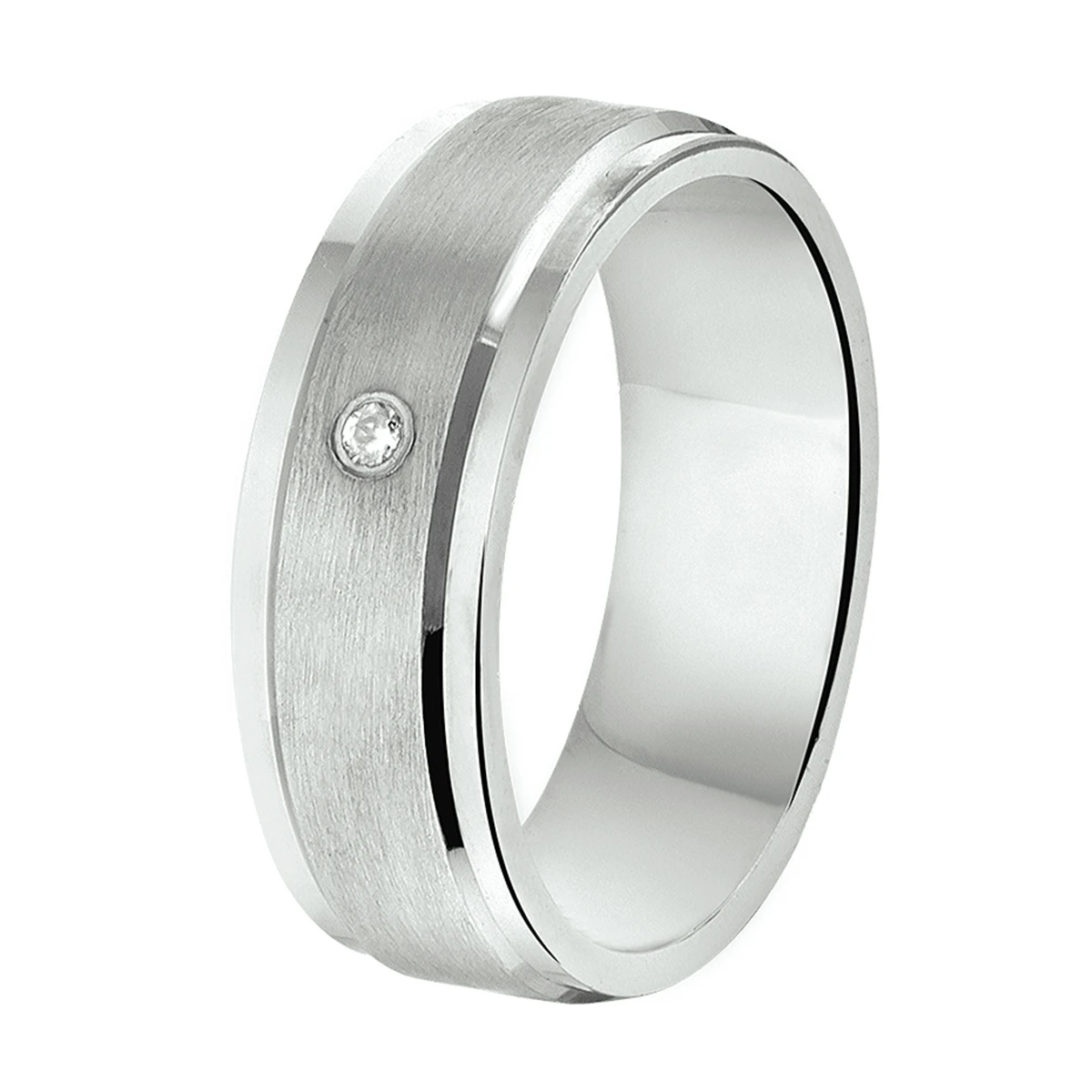 ring a208 - 6,5 mm - met cz zilver gerhodineerd