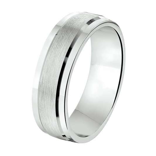 ring a208 - 6,5 mm - zonder cz zilver gerhodineerd