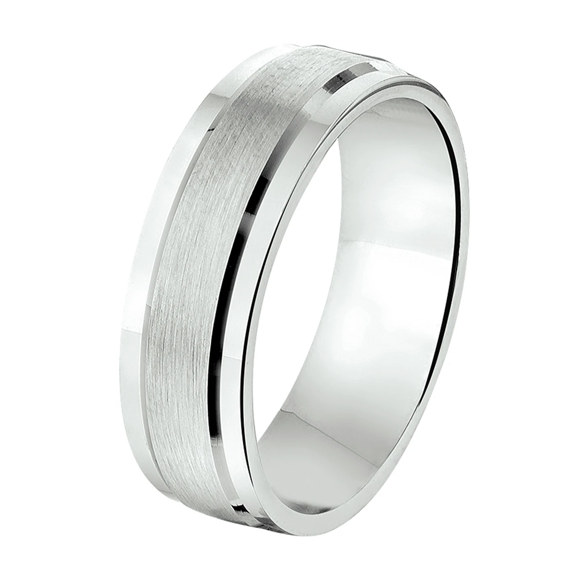 ring a208 - 6,5 mm - zonder cz zilver gerhodineerd