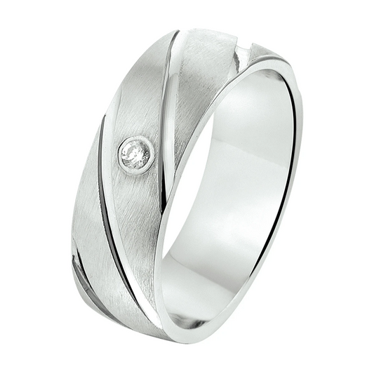 ring a209 - 6,5 mm - met cz zilver gerhodineerd