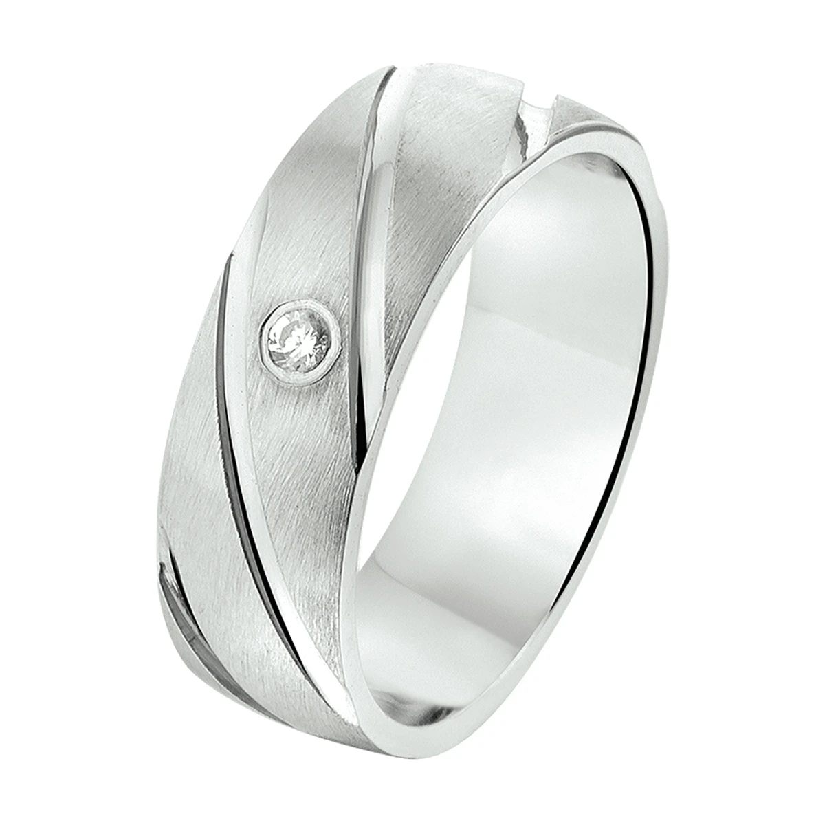 ring a209 - 6,5 mm - met cz zilver gerhodineerd