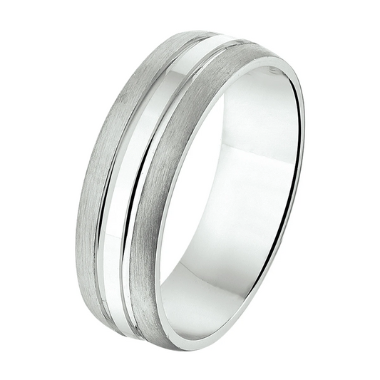 ring a210 - 6,5 mm - zonder cz zilver gerhodineerd