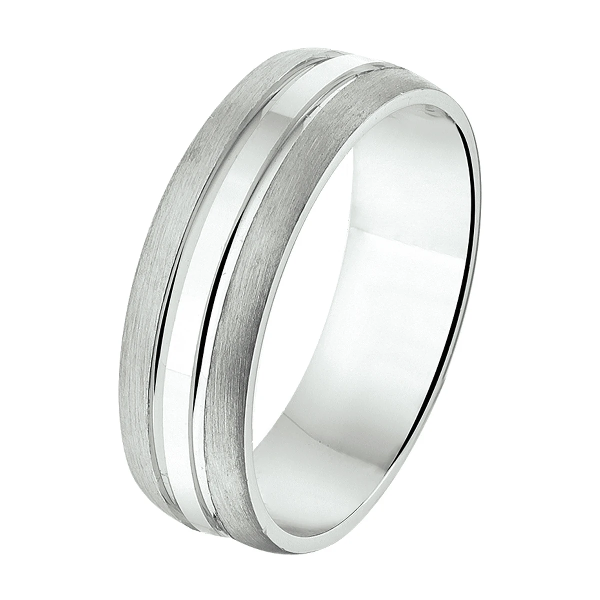 ring a210 - 6,5 mm - zonder cz zilver gerhodineerd