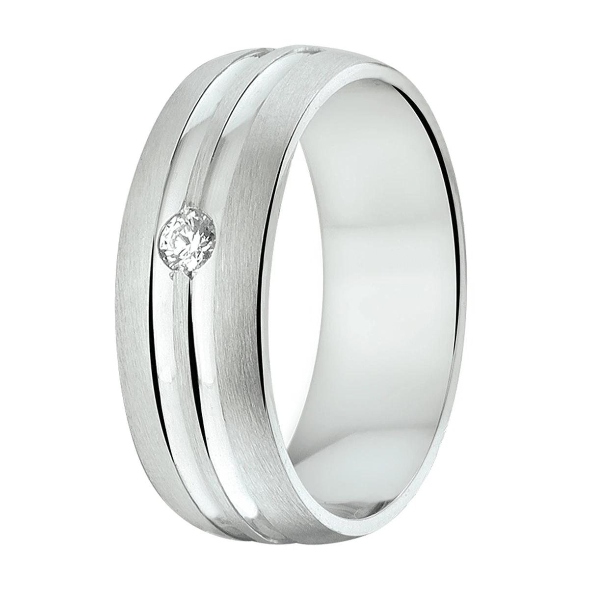 ring a211 - 6,5 mm - met cz zilver gerhodineerd