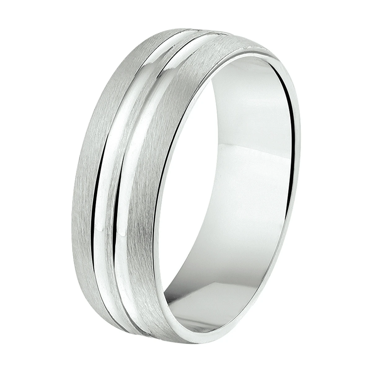 ring a211 - 6,5 mm - zonder cz zilver gerhodineerd