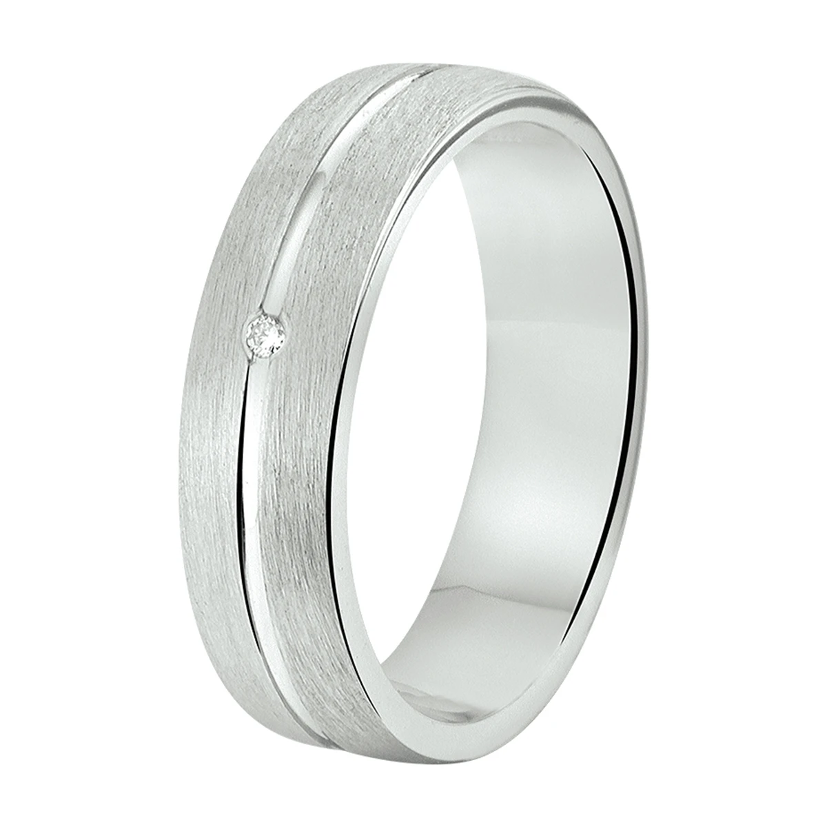 ring a303 - 5 mm - 0.01ct h si zilver gerhodineerd