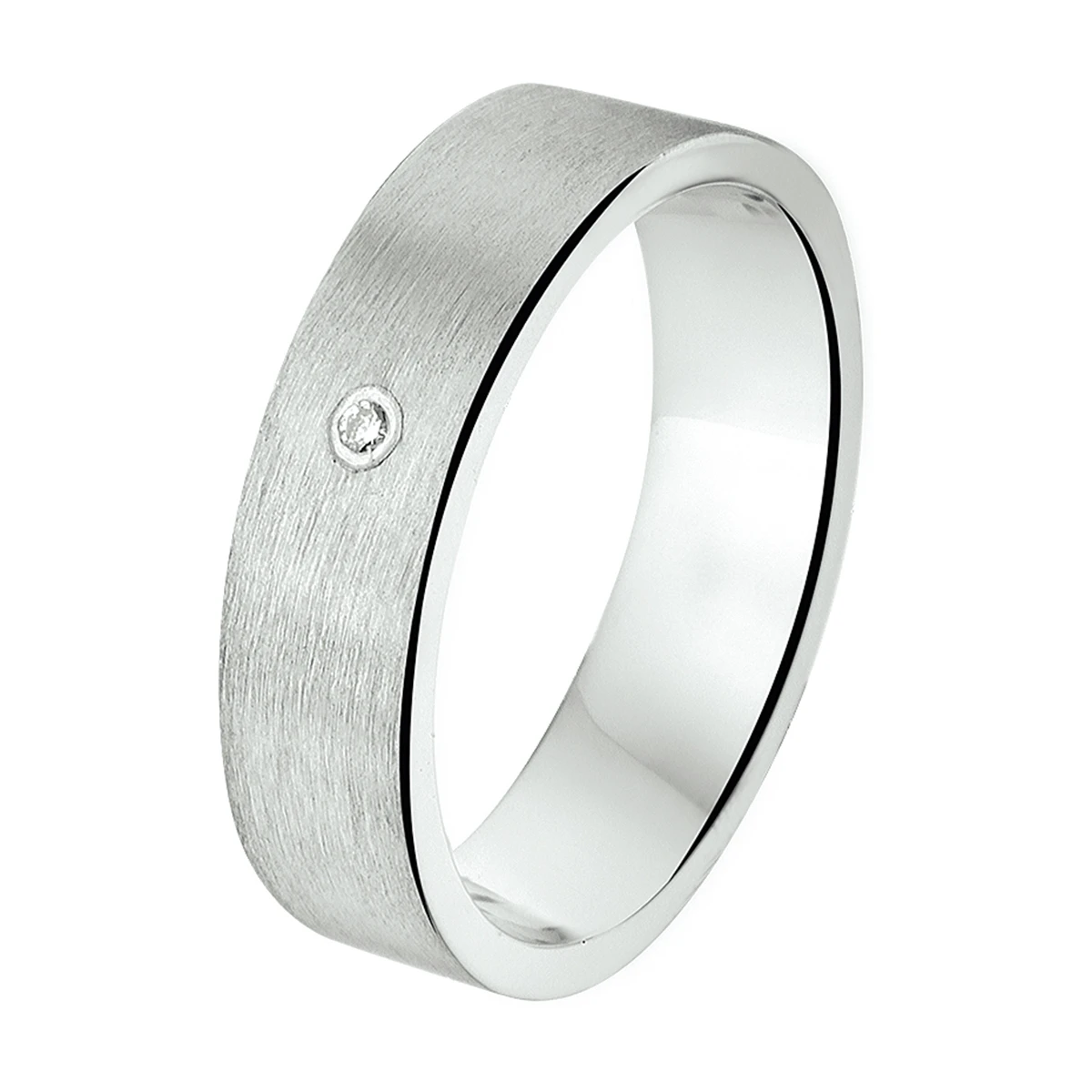 ring a305 - 5 mm - 0.01ct h si zilver gerhodineerd
