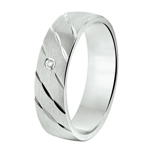 ring a307 - 5 mm - 0.02ct h si zilver gerhodineerd