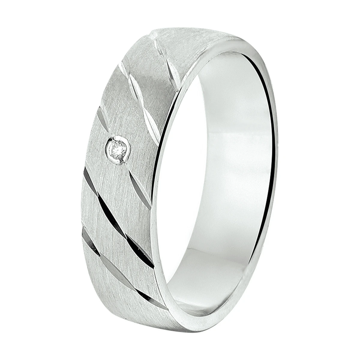 ring a307 - 5 mm - 0.02ct h si zilver gerhodineerd