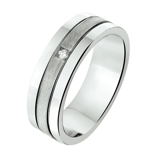 ring a309 - 6 mm - 0.02ct h si zilver gerhodineerd