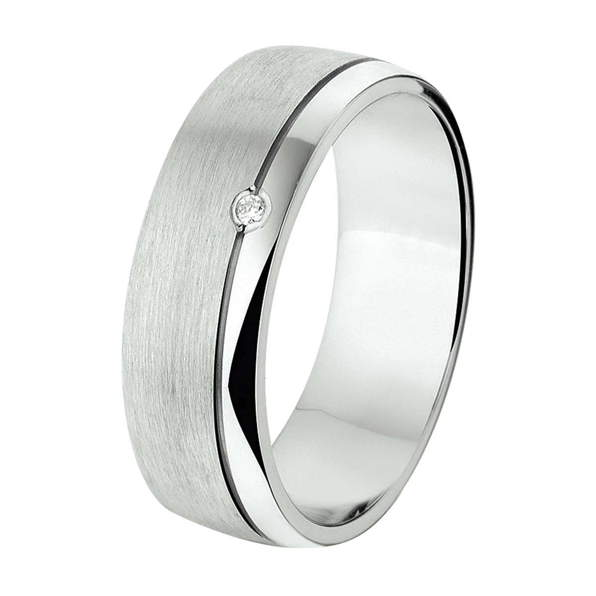 ring a310 - 6 mm - 0.01ct h si zilver gerhodineerd