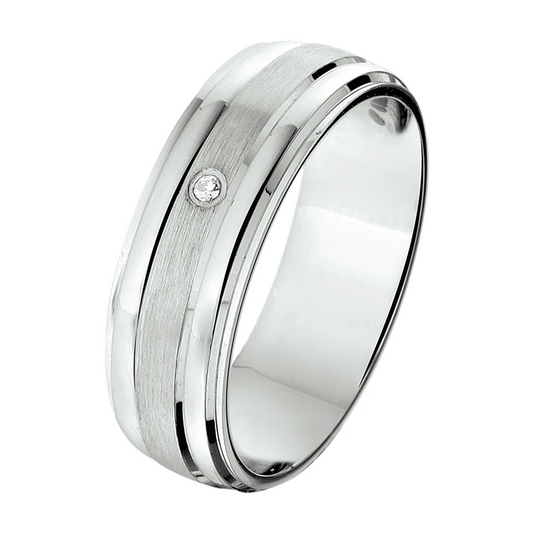 ring a311 - 6 mm - 0.01ct h si zilver gerhodineerd