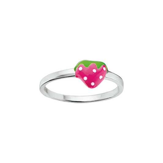 ring aardbei zilver gerhodineerd