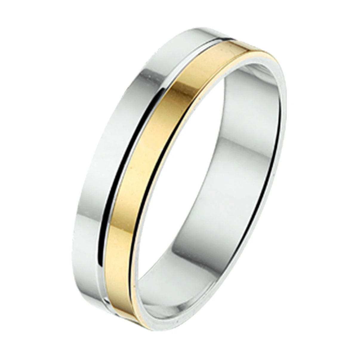 ring al745 - 4 mm - zonder steen goud met zilver