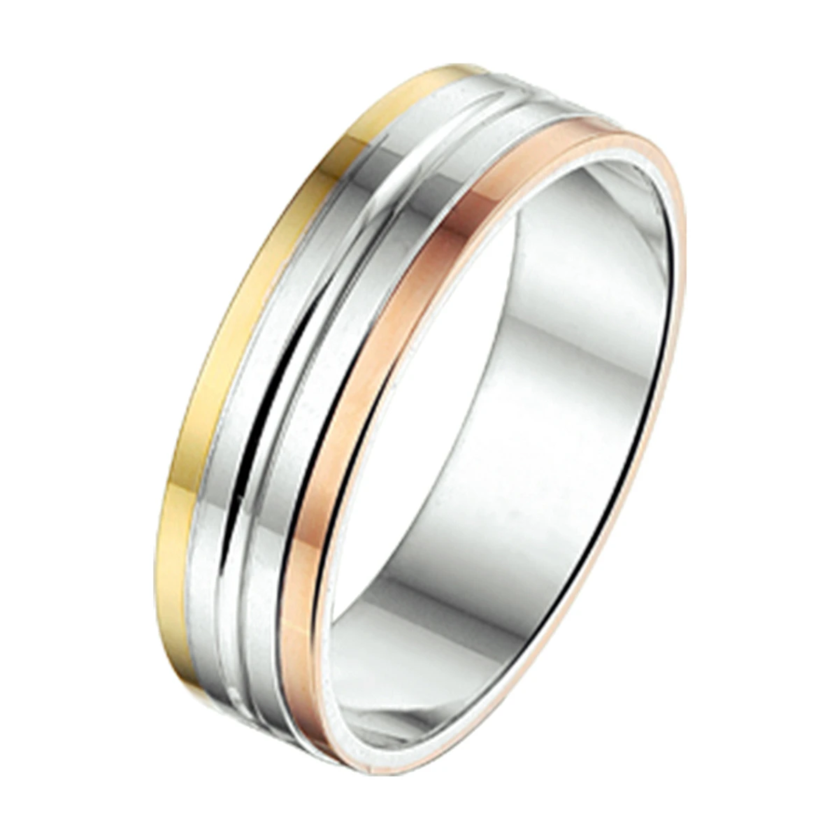 ring 5 mm zonder steen 14K goud en zilver