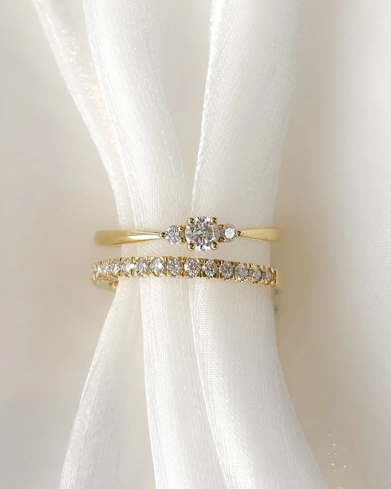 Ring Alix 0,20 crt. geelgoud Maat 49