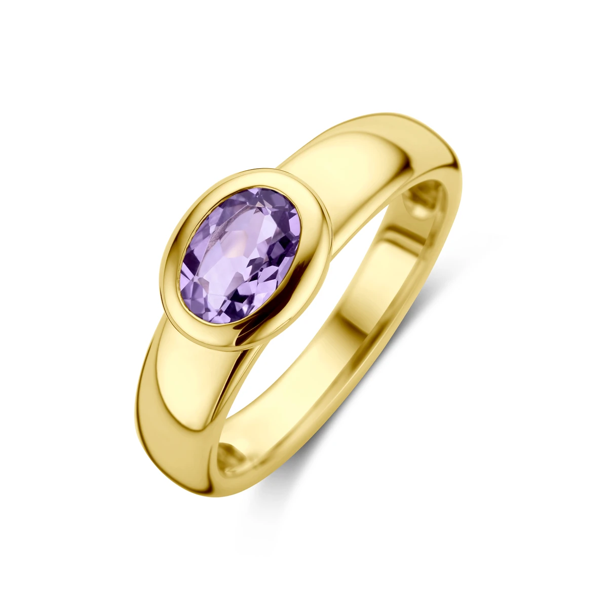 ring amethist 14K geelgoud