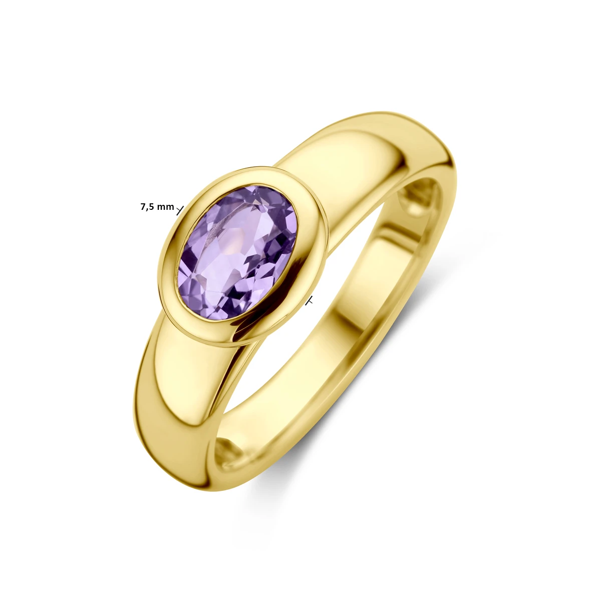 ring amethist 14K geelgoud