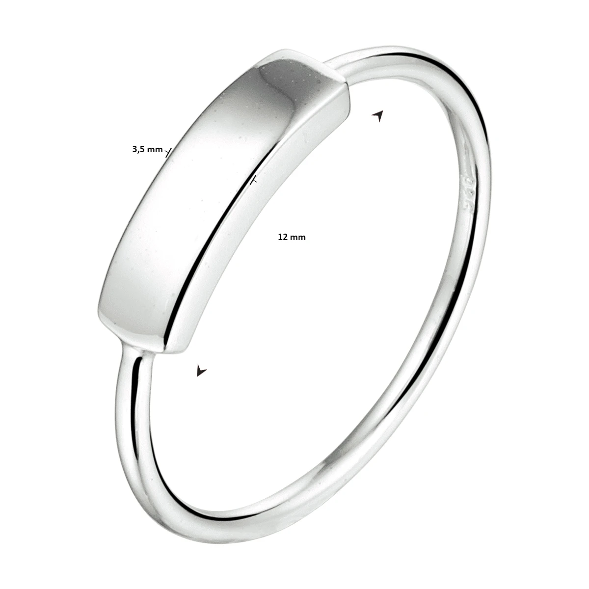 ring balkje zilver gerhodineerd