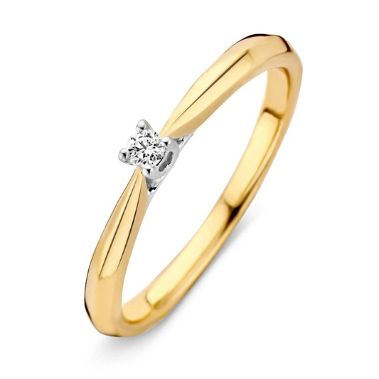 Ring bicolor briljant 0.06 crt. Maat 54