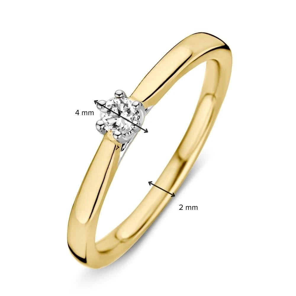 Ring bicolor briljant 0.09 crt. Maat 54