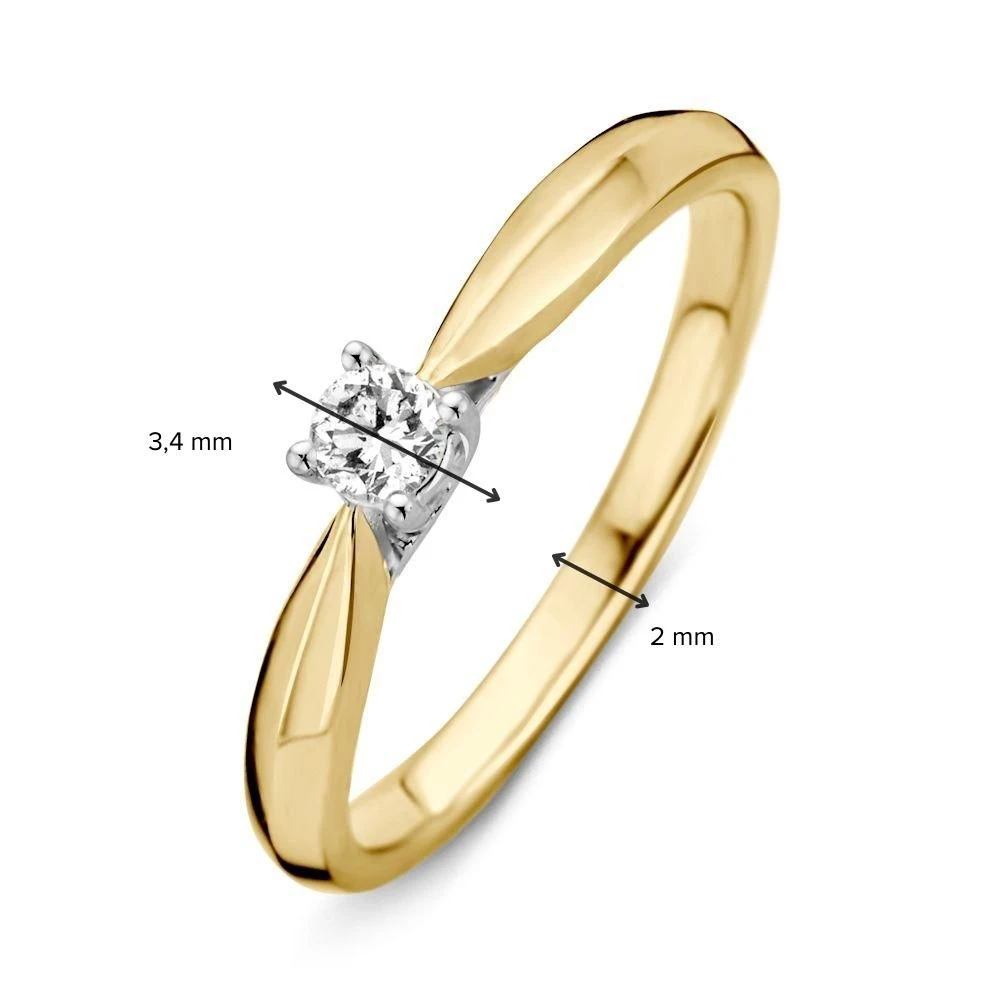 Ring bicolor briljant 0.15 crt. Maat 54