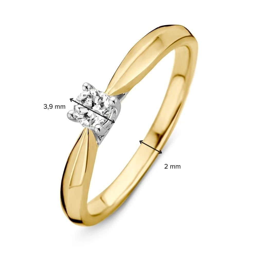 Ring bicolor briljant 0.19 crt. Maat 56