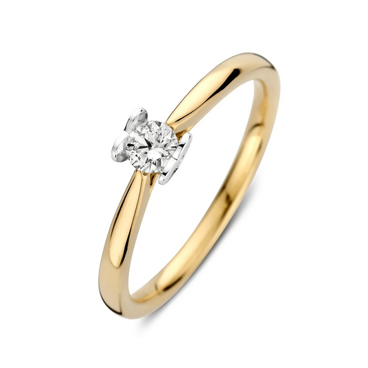 Ring bicolor briljant 0.19 crt. Maat 56