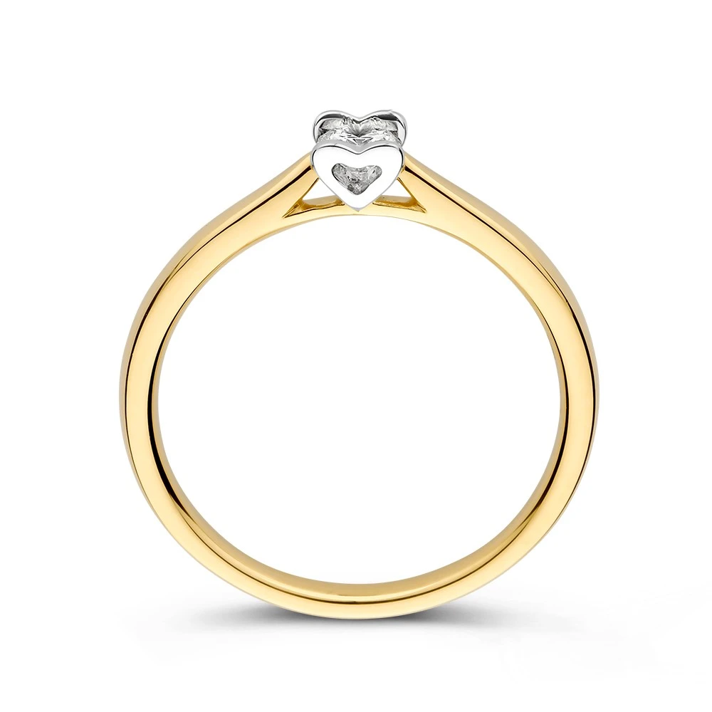 Ring bicolor briljant 0.19 crt. Maat 56