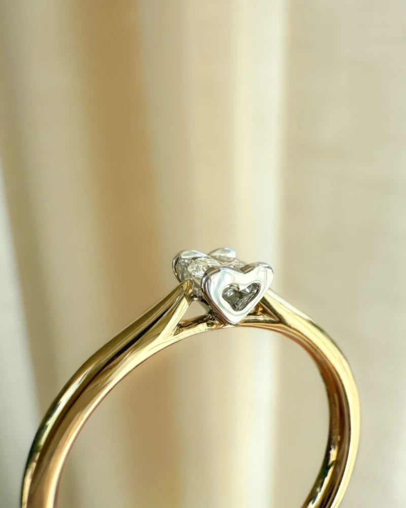 Ring bicolor briljant 0.19 crt. Maat 56