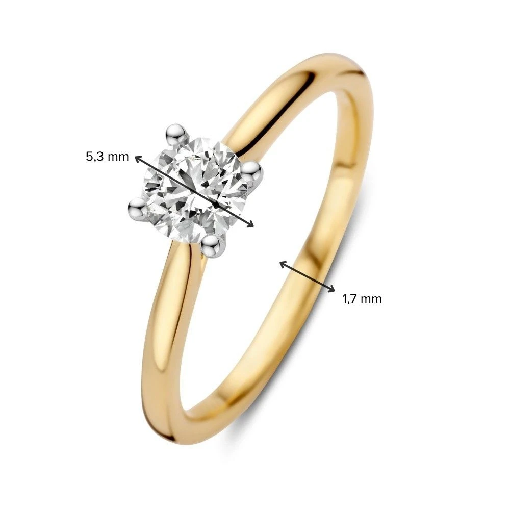 Ring bicolor Lab Grown Diamant 0.50 crt. Maat 52