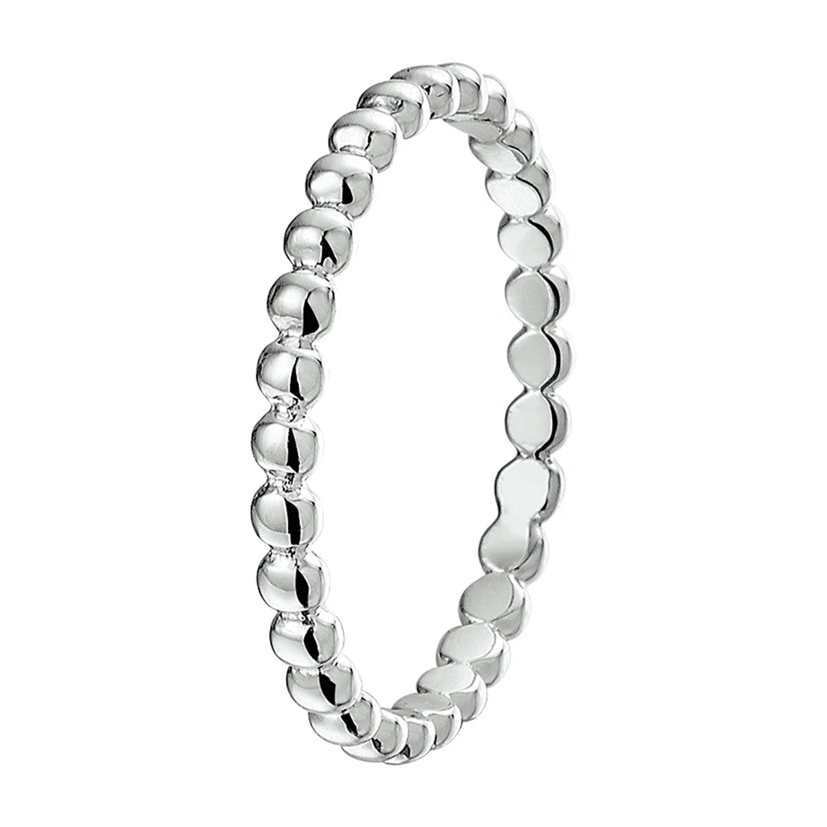 ring bolletjes zilver gerhodineerd