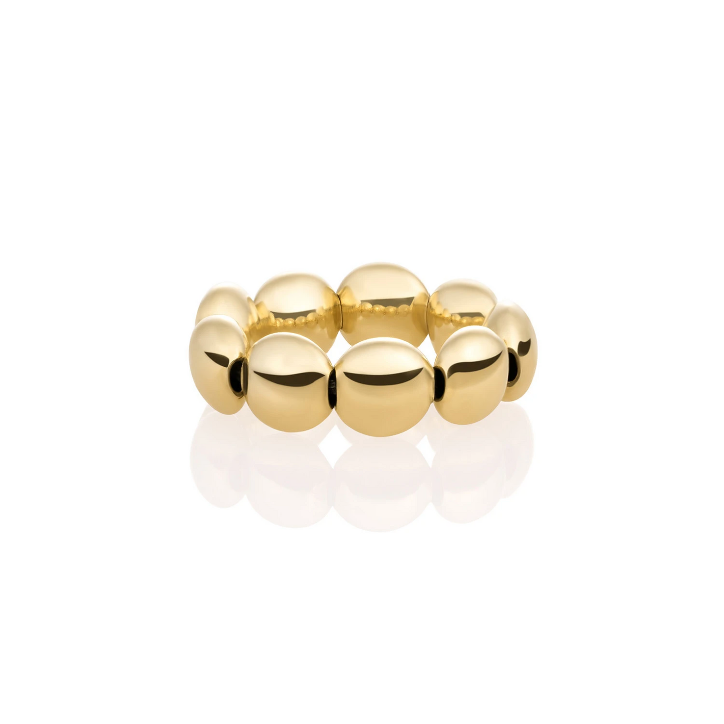 Ring | Bubble Beads Flat -  Gold - 7mm