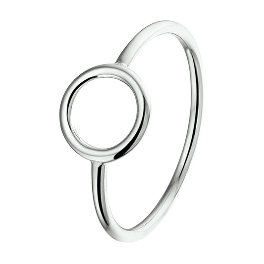 ring cirkel zilver gerhodineerd