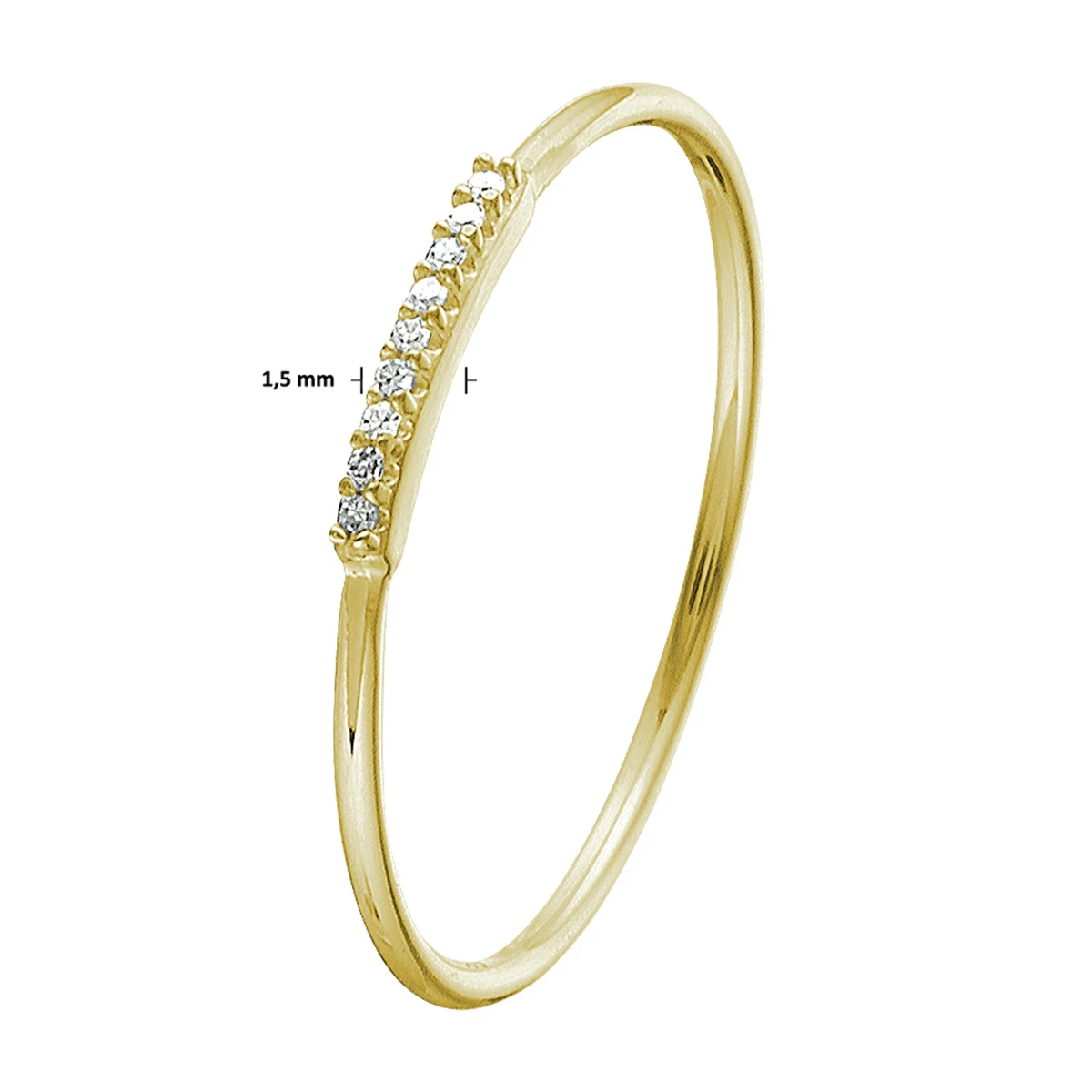 ring diamant 0.02ct h p1 14K geelgoud