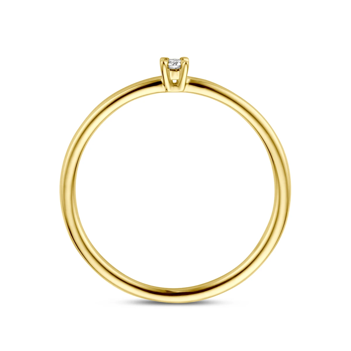 ring diamant 0.03ct h si 14K geelgoud