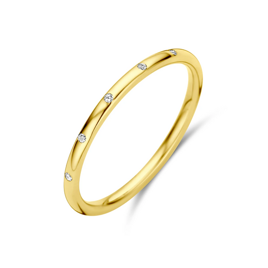 ring diamant 0.03ct h si 14K geelgoud