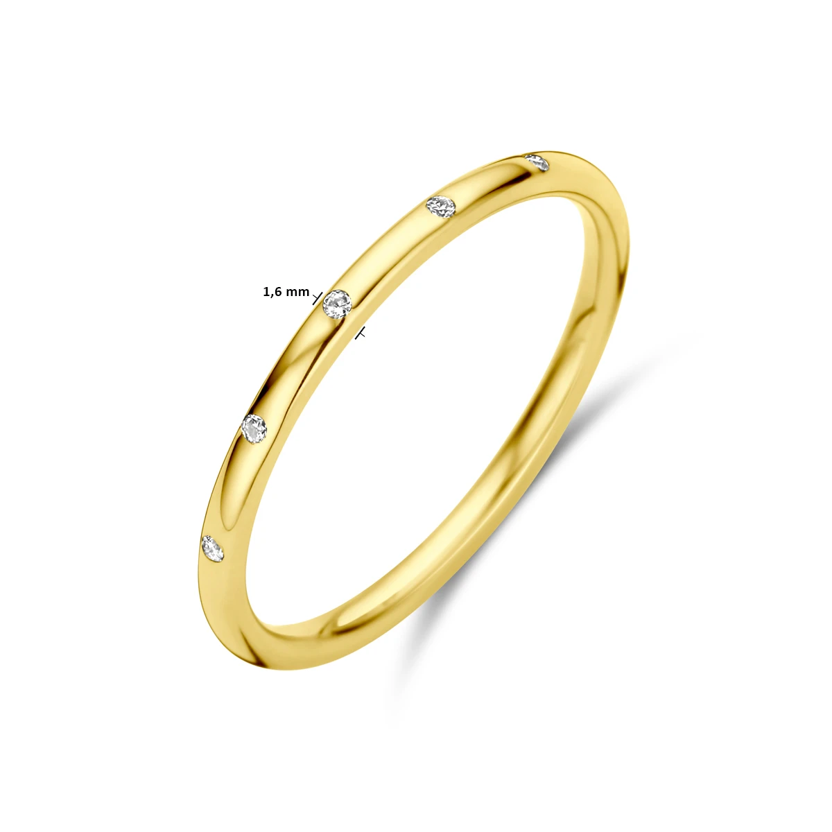 ring diamant 0.03ct h si 14K geelgoud