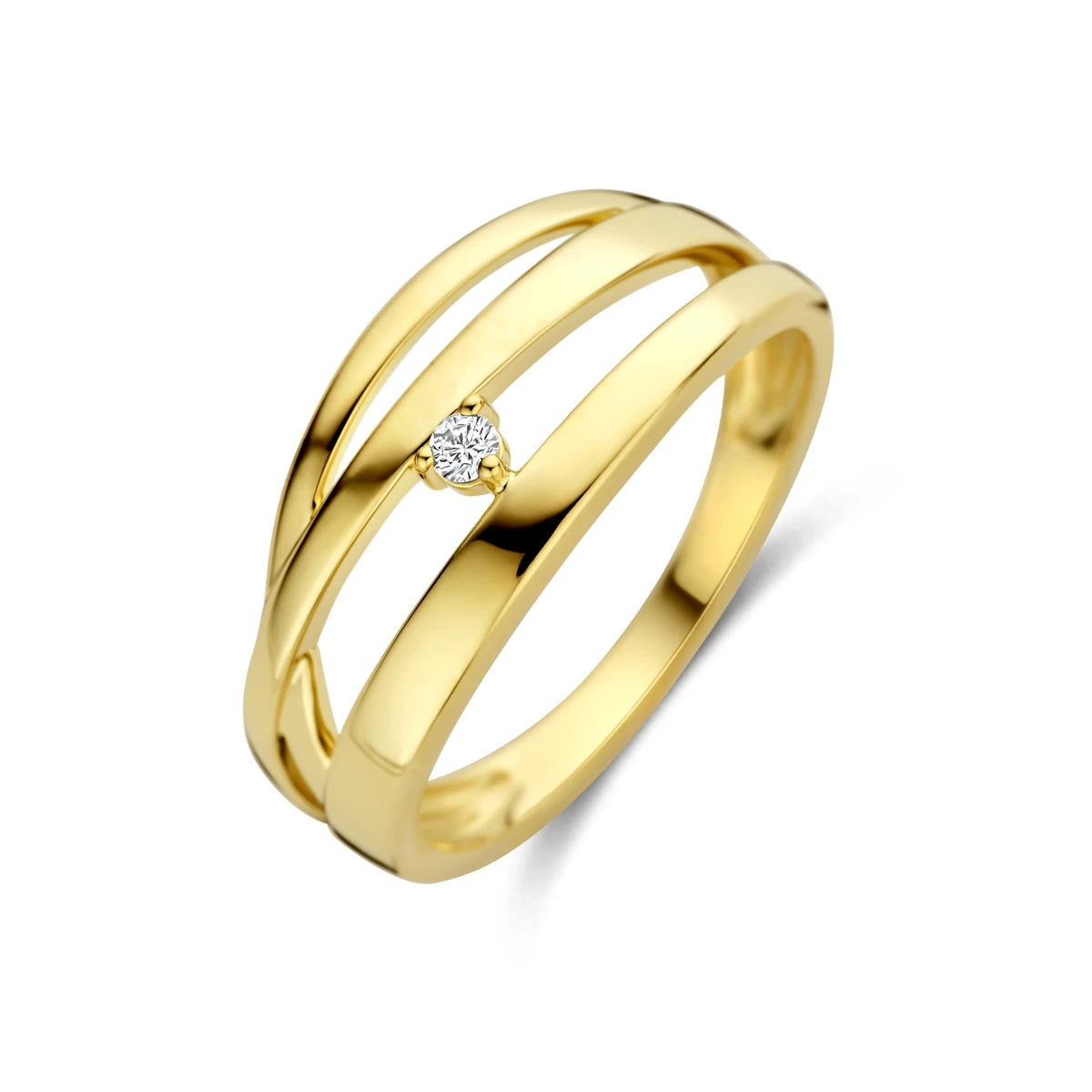 ring diamant 0.03ct h si 14K geelgoud
