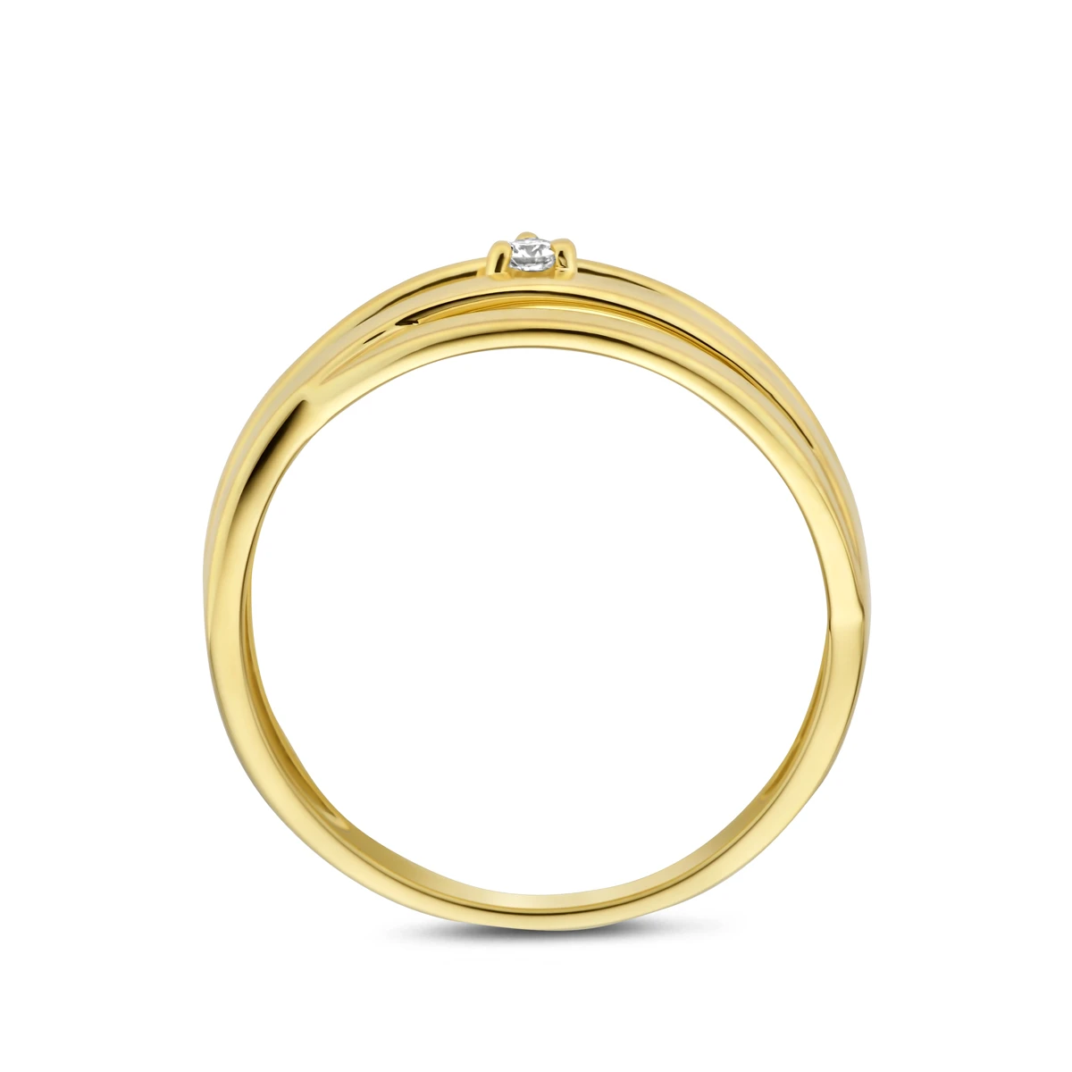 ring diamant 0.03ct h si 14K geelgoud